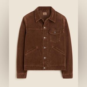 J Crew Men’s Trucker jacket in 11 wale corduory. Chestnut, medium.